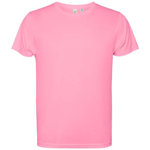 T-shirt enfant publicitaire à manches courtes en polyester recyclé Estoril Rose soie